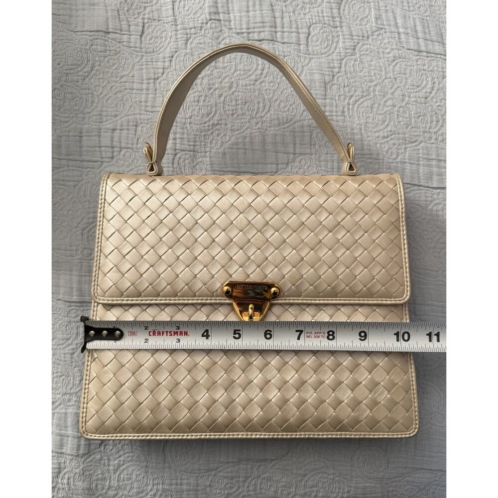 Bottega Veneta Rare‎ Vintage Intrecciato Top Handle Kelly Handbag Off White - Picture 14 of 16
